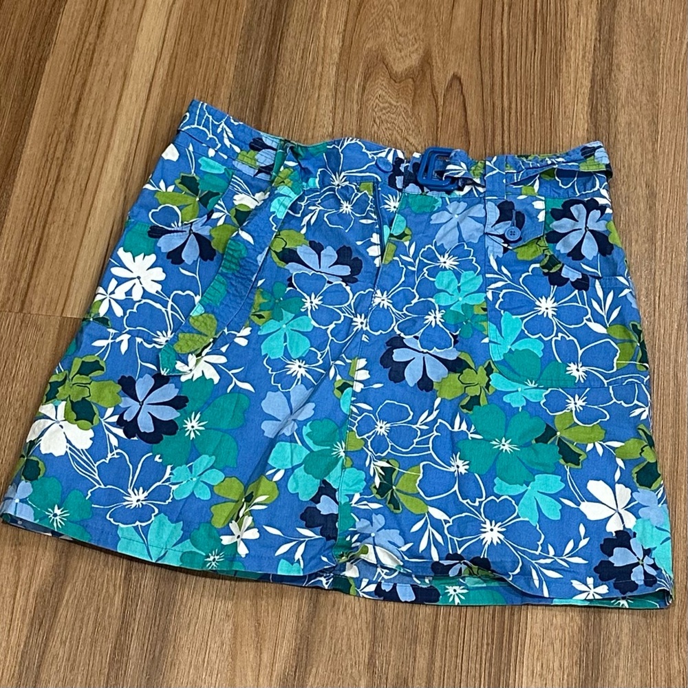 Floral Blue and Green Skort